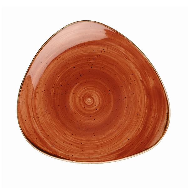 Тарелка мелкая треугольная 31,1см, без борта, Stonecast, цвет Spiced Orange SSOSTR121