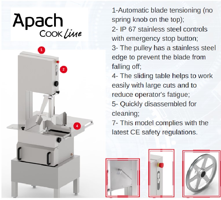ПИЛА ДЛЯ РЕЗКИ МЯСА APACH ASWX240I 3Ф CE
