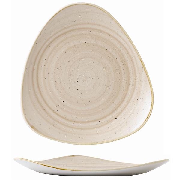Тарелка мелкая треугольная 31,1см, без борта, Stonecast, цвет Nutmeg Cream SNMSTR121