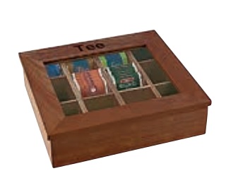 Диспенсер для чайных пакетиков, 31x28x9 см, темное дерево 41614-36
