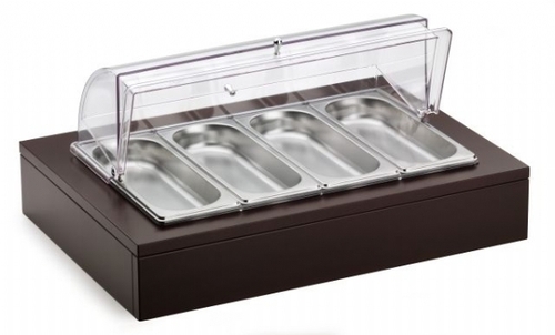 Поднос для столовых приборов с крышкой Roll-Top на дерев. основании венге 51133900