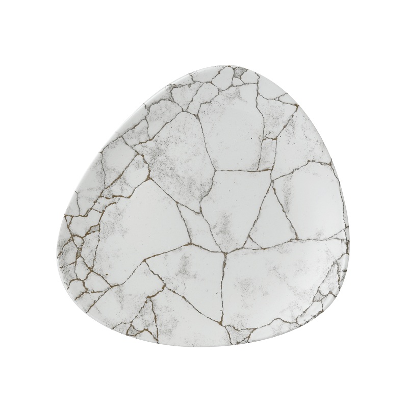 Тарелка мелкая треугольная 22,9см, без борта, цвет Kintsugi Agate Grey, Studio Prints KTAGTR91