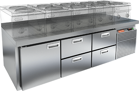 СТОЛ С ХОЛОДИЛЬНЫМ ШКАФОМ HICOLD SN 122/TN LT Sh (R290)
