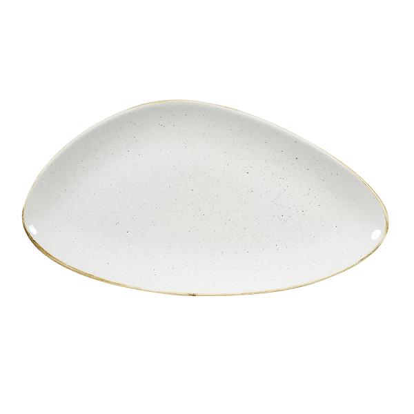Блюдо треугольное CHEFS 35,5х18,8см, без борта, Stonecast, цвет Barley White SWHSTC351