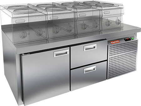 СТОЛ С ХОЛОДИЛЬНЫМ ШКАФОМ HICOLD SN 12/TN LT Sh (R290)