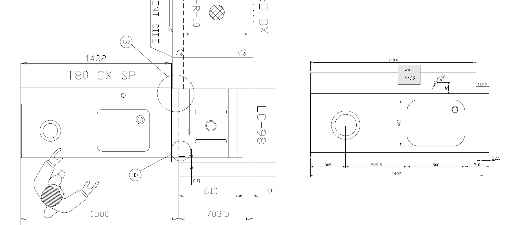 СТОЛ Д/ГРЯЗ.ПОСУДЫ DIHR T80 SX SP СПЕЦ.