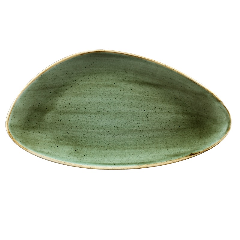 Блюдо треугольное CHEFS 35,5х18,8см, без борта, Stonecast, цвет Samphire Green SSGSTC351