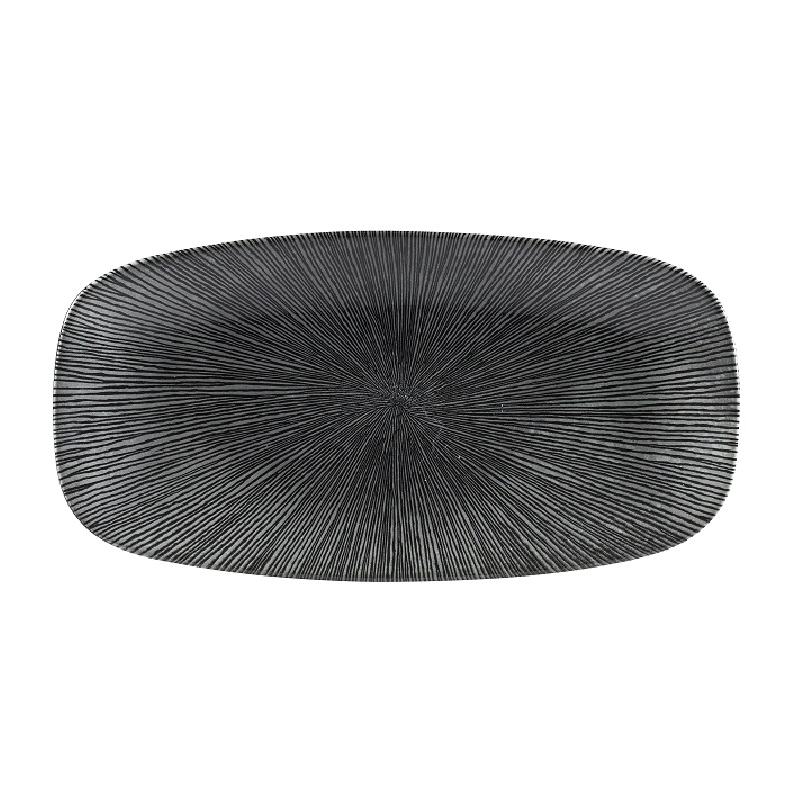 Блюдо прямоугольное CHEFS 35,5х18,9см, без борта, цвет Agano Black, Studio Prints AGBLXO141
