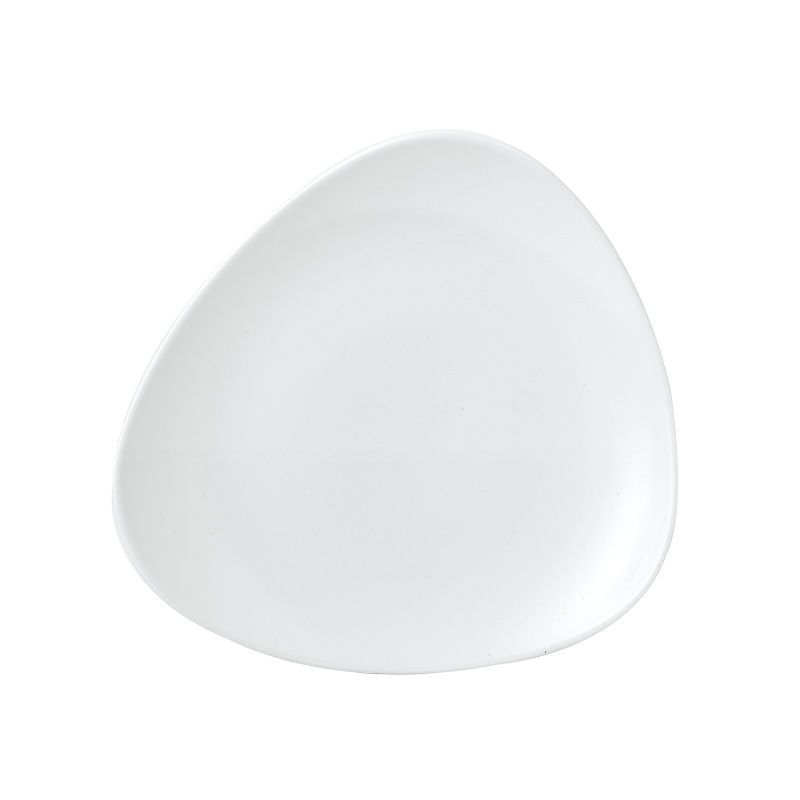 Тарелка мелкая треугольная 22,9см, без борта, Vellum, цвет White полуматовый WHVMTR91