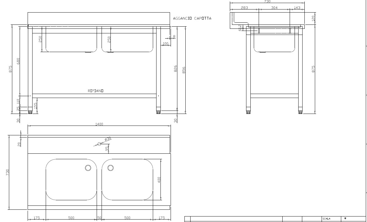 СТОЛ Д/ГРЯЗ.ПОСУДЫ DIHR T55 1400 SX СПЕЦ. 2 ВАННЫ