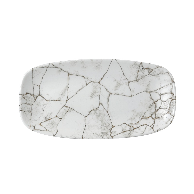 Блюдо прямоугольное CHEFS 29,8х15,3см, без борта, цвет Kintsugi Agate Grey, Studio Prints KTAGXO111