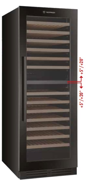 ШКАФ ВИННЫЙ ВЕНТ. TECFRIGO SOMMELIER 402 PLUS FG ЧЕРНЫЙ
