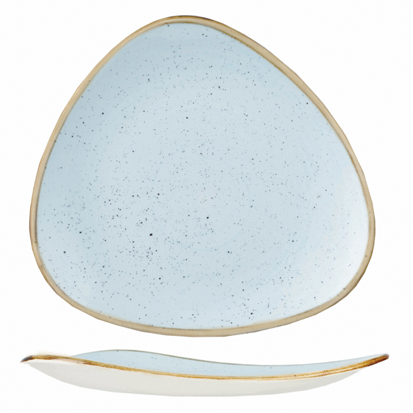 Тарелка мелкая треугольная 26,5см, без борта, Stonecast, цвет Duck Egg Blue SDESTR101