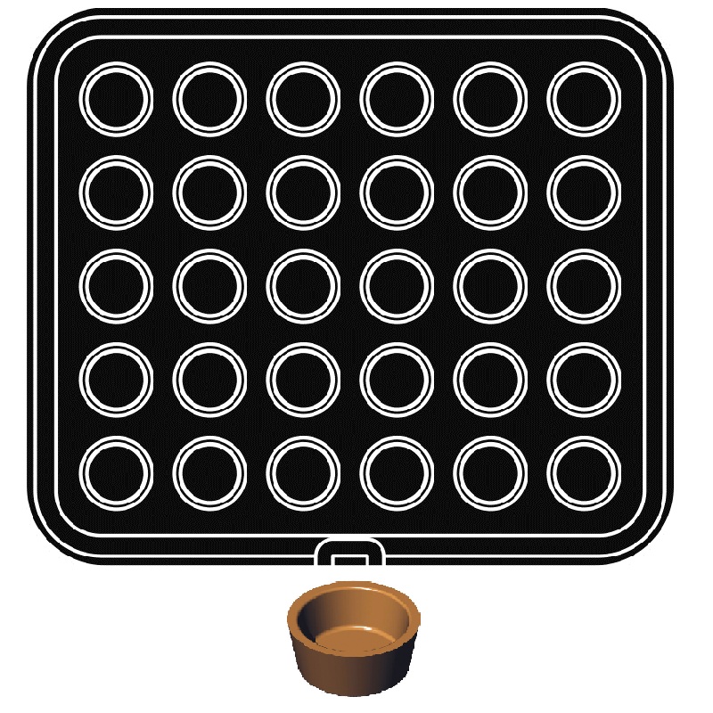 Форма 46 для выпечки тарталеток d42/35мм h18мм (для аппарата Cookmatic), 30 ячеек PIASTRA 46