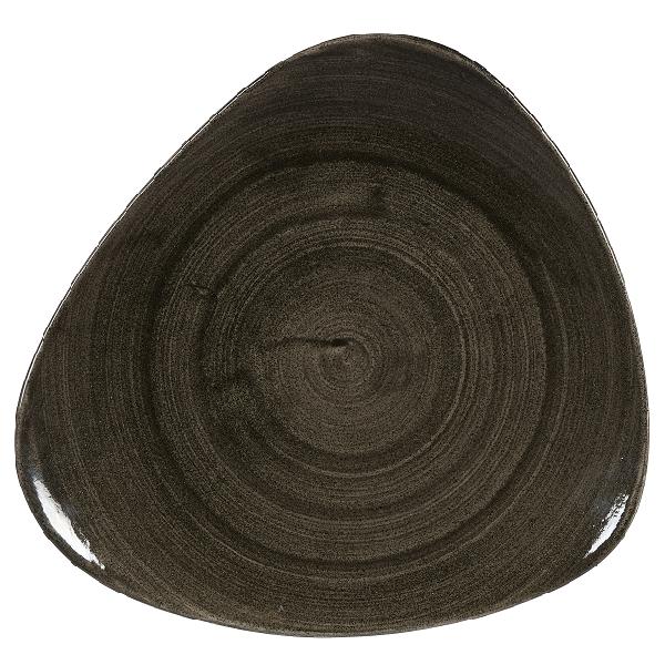 Тарелка мелкая треугольная 31,1см, без борта, Stonecast Patina, цвет Iron Black PAIBTR121