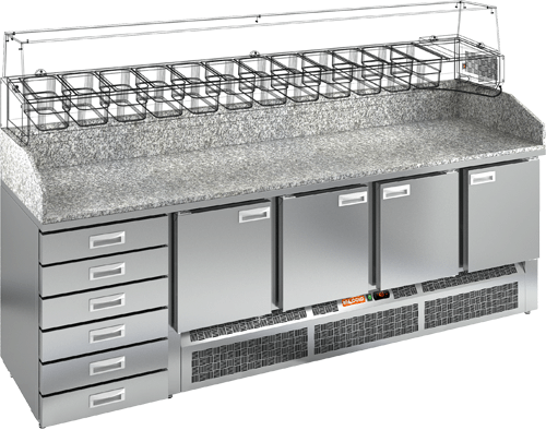 СТОЛ ДЛЯ ПИЦЦЫ HICOLD PZE4-1111/GN КАМЕНЬ (R290)