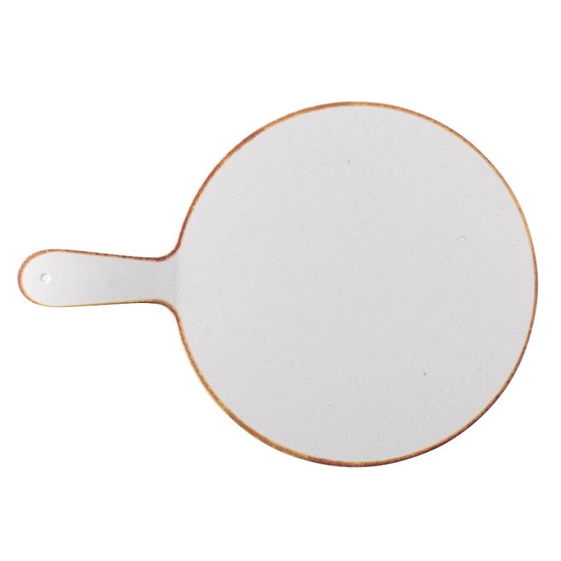 Доска сервировочная с ручкой d32см, меламин, Buffet Stonecast Melamine, цвет Barley White ZPLSTRP1