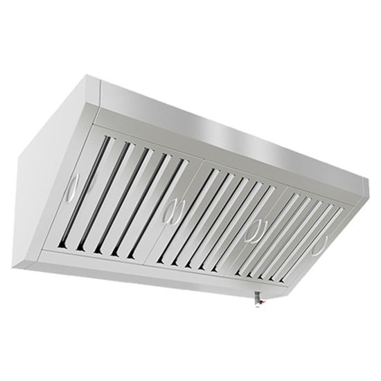 ЗВП-1506 зонт вытяжной пристен. (1500х600х400) с ж/у фильтрами, без отв., без козырька, HICOLD RUS