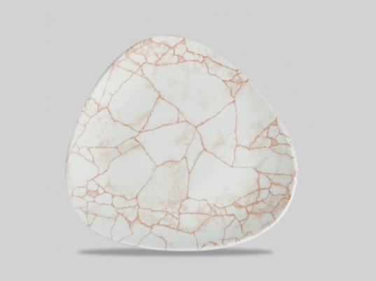 Тарелка мелкая треугольная 26,5см, без борта, цвет Kintsugi Coral, KTAMTR101