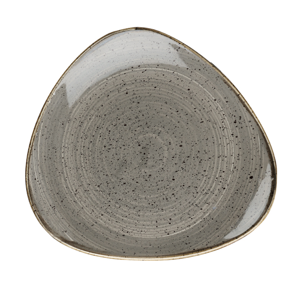 Тарелка мелкая треугольная 31,1см, без борта, Stonecast, цвет Peppercorn Grey SPGSTR121
