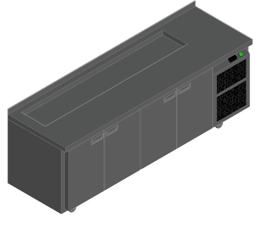СТОЛ ДЛЯ САЛАТОВ HICOLD SL1-1111GN (1/3) М
