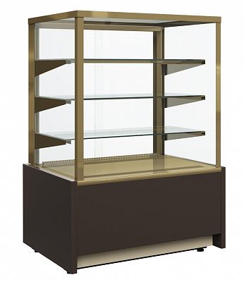 Витрина холодильная Полюс KC70 VH 1,3-1 LIGHT Chocolate Паттерн (0107 Ольха)