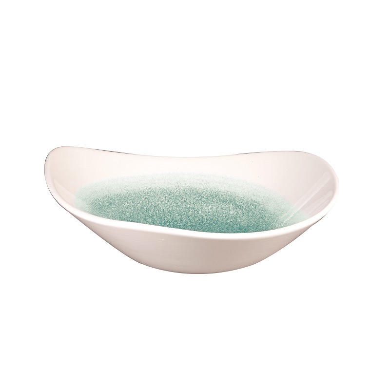 Салатник треугольный 0,37л d18,5см, без борта, цвет Raku Jade Green, Studio Prints RKJGTRB71