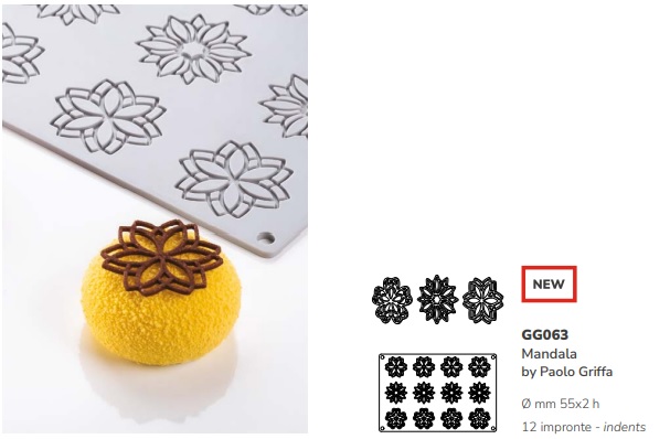 Форма силиконовая "Mandala" d 55xh2mm 12 ячеек GG063