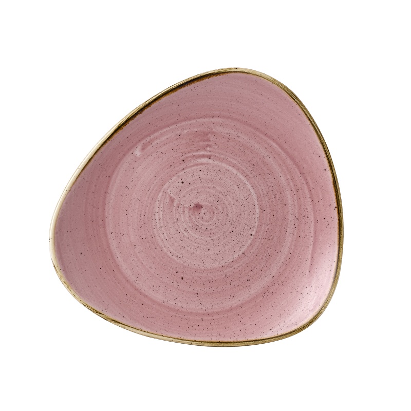 Тарелка мелкая треугольная 22,9см, без борта, Stonecast, цвет Petal Pink SPPSTR91