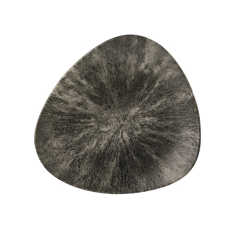 Тарелка мелкая треугольная 22,9см, без борта, цвет Stone Quartz Black, Studio Prints STQBTR91