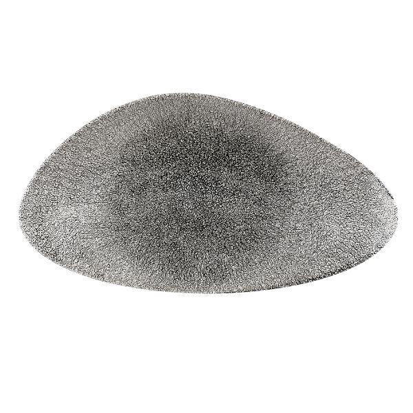 Блюдо треугольное CHEFS 35х19см, без борта, цвет Raku Quartz Black, Studio Prints RKBQTC351