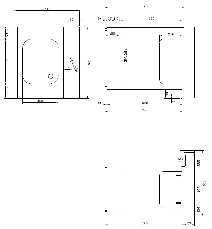 СТОЛ Д/ГРЯЗ.ПОСУДЫ DIHR T55 800 L