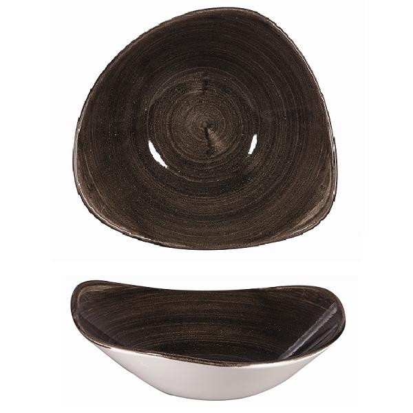 Салатник треугольный 0,26л d15,3см, без борта, Stonecast Patina, цвет Iron Black PAIBTRB61
