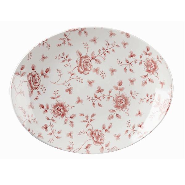 Блюдо овальное 31,7х25,5см, без борта, Vintage Prints, цвет Cranberry Rose Chintz RCCOP121