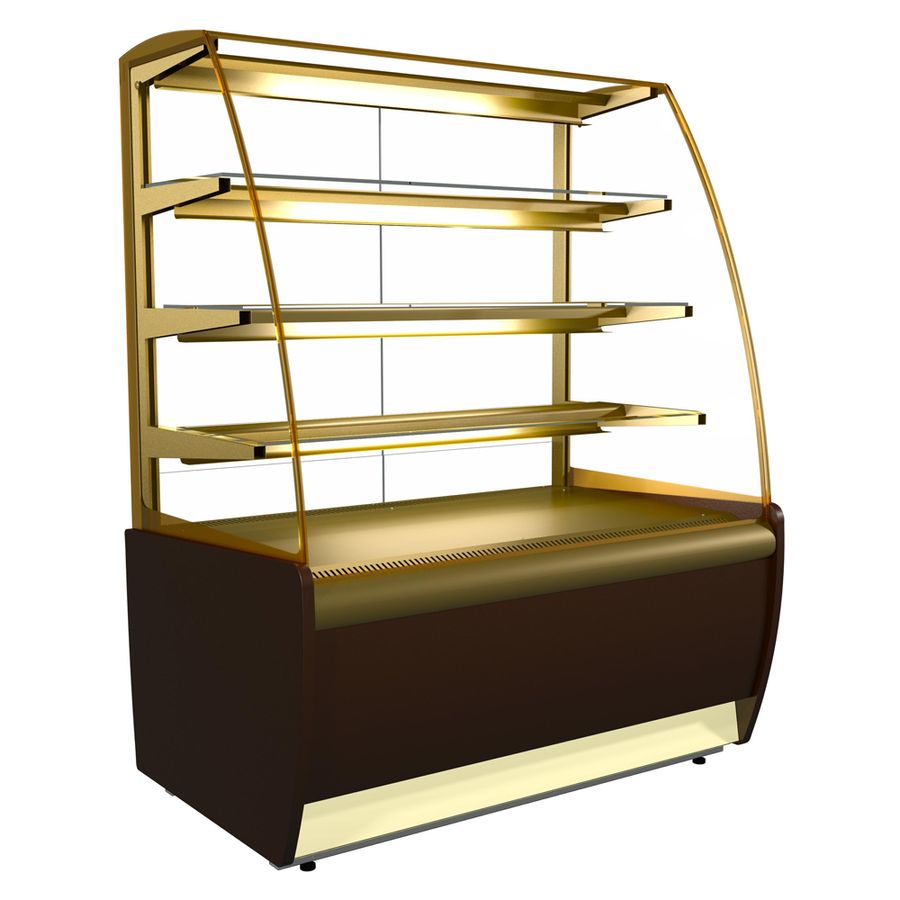 Витрина холодильная Полюс K70 VM 0,9-1 LIGHT Паттерн (0105 Венге)