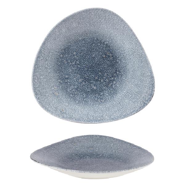 Салатник треугольный мелкий 23,8х15,8см, цвет Raku Topaz Blue, Studio Prints RKTBTB231