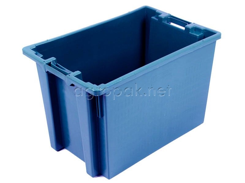 Ящик мясной 4 600х400х400мм, объем 80л, п/э, цвет синий Mk4 600.400.400-00.60