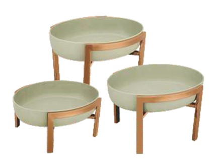 Чаша ORION GREEN с подставкой Rose Gold h16*34*28см, OR/BE/GR-02S