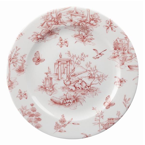 Тарелка мелкая 21см Vintage Prints, цвет Cranberry Toile TOCVP81