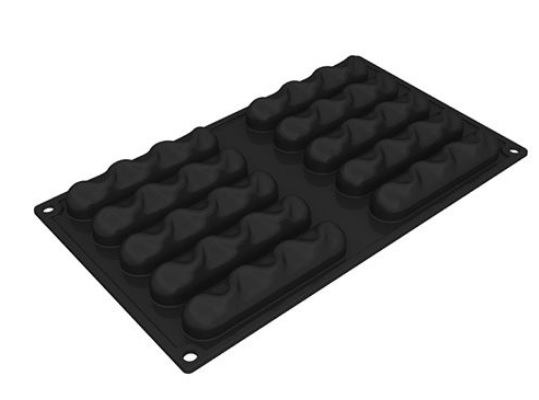 Форма силиконовая PAVOFLEX для пирож. 3D "Sand" 115х24мм h20мм, 38мл, 10 ячеек PX3204S