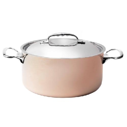 Кастрюля медная "Prima Matera" 8,0л d28см h13,8см, с крышкой, ручки из литой нержавеющ стали 6242.28