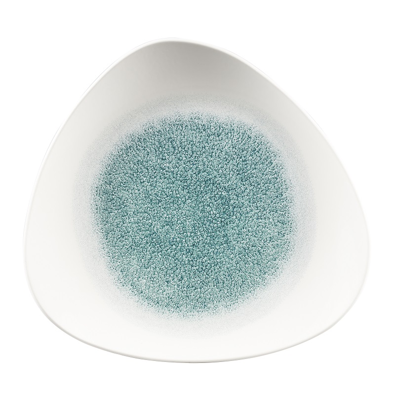 Тарелка мелкая треугольная 26,5см, без борта, цвет Raku Jade Green, Studio Prints RKJGTR101