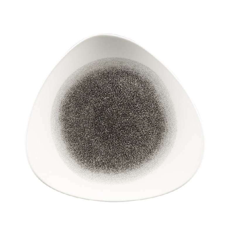 Тарелка мелкая треугольная 26,5см, без борта, цвет Raku Quartz Black, Studio Prints RKBQTR101