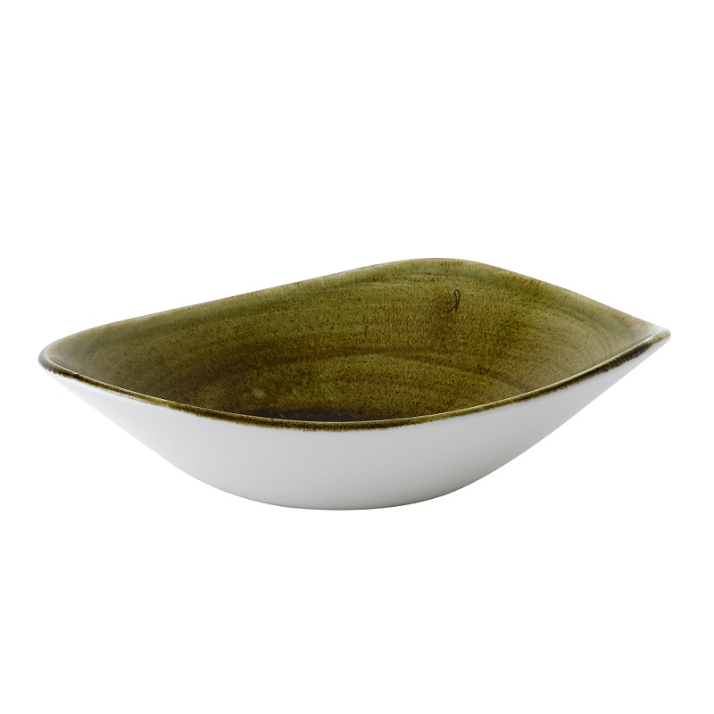 Салатник треугольный 0,60л d23,5см, без борта, Stonecast Plume, цвет Olive PLGRTRB91