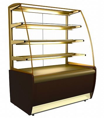 Витрина холодильная Полюс K70 VH 0,9-1 LIGHT Chocolate  Паттерн (0108 Темный дуб)