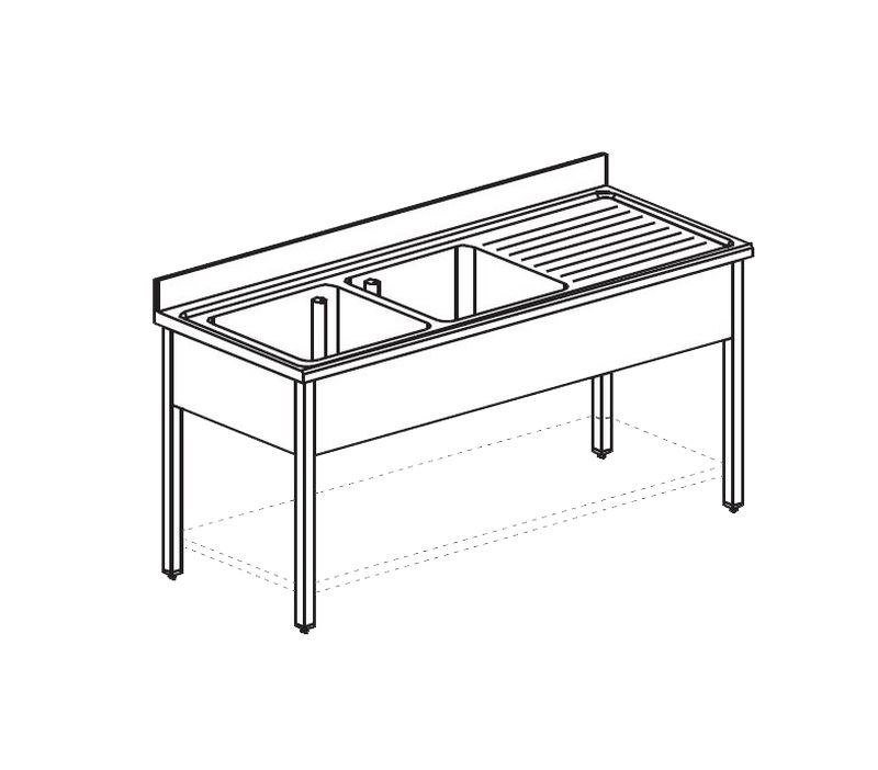 ВАННА МОЕЧНАЯ APACH CHEF LINE L2S206-54RWSH