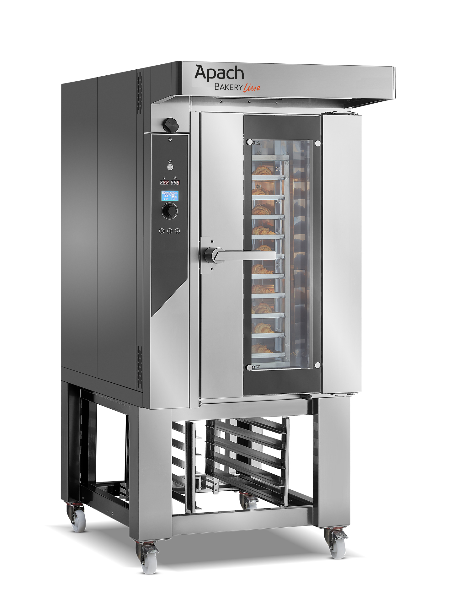 ПЕЧЬ МИНИРОТАЦИОННАЯ ЭЛЕКТРИЧЕСКАЯ С ПОДСТАВКОЙ С НАПРАВЛЯЮЩИМИ APACH BAKERY LINE C46ES DPTA