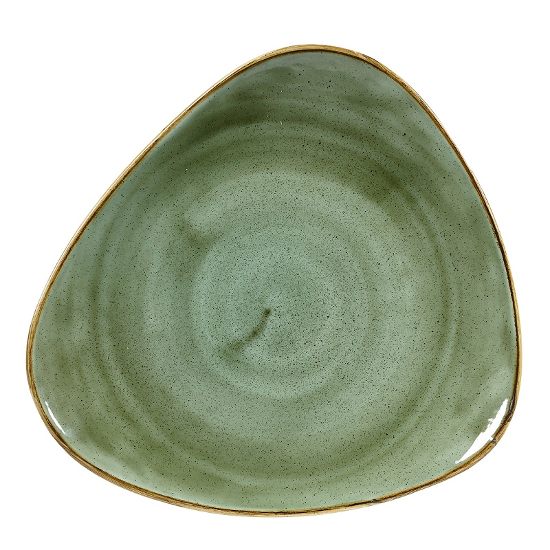 Тарелка мелкая треугольная 31,1см, без борта, Stonecast, цвет Samphire Green SSGSTR121