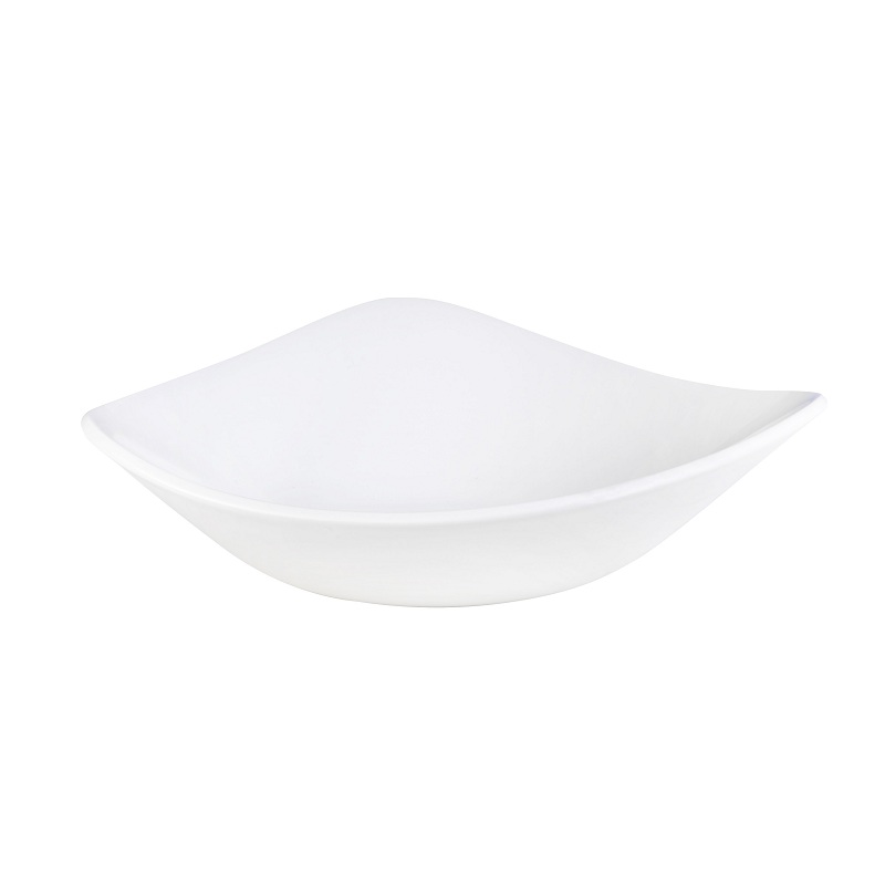 Салатник треугольный 0,60л d23,5см, без борта, Vellum, цвет White полуматовый WHVMTRB91