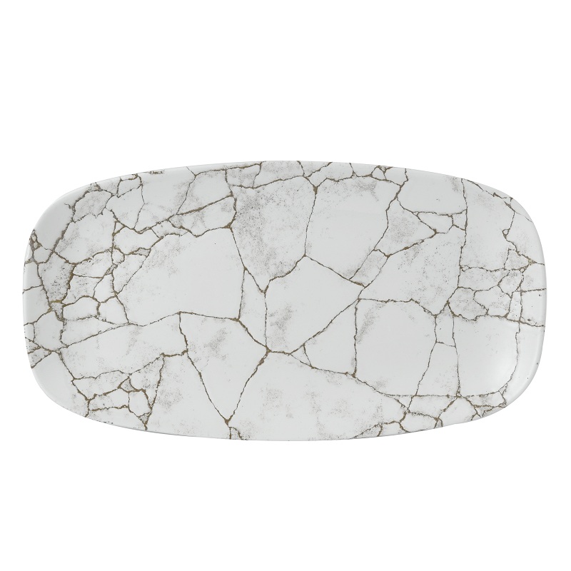 Блюдо прямоугольное CHEFS 35,5х18,9см, без борта, цвет Kintsugi Agate Grey, Studio Prints KTAGXO141